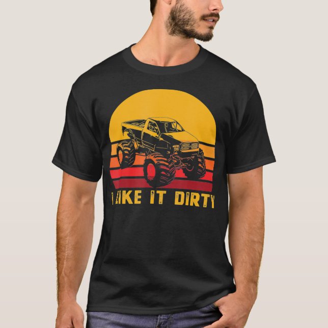 T-shirt Boud Bogging Retro Dirty Muddin Racing (Devant)