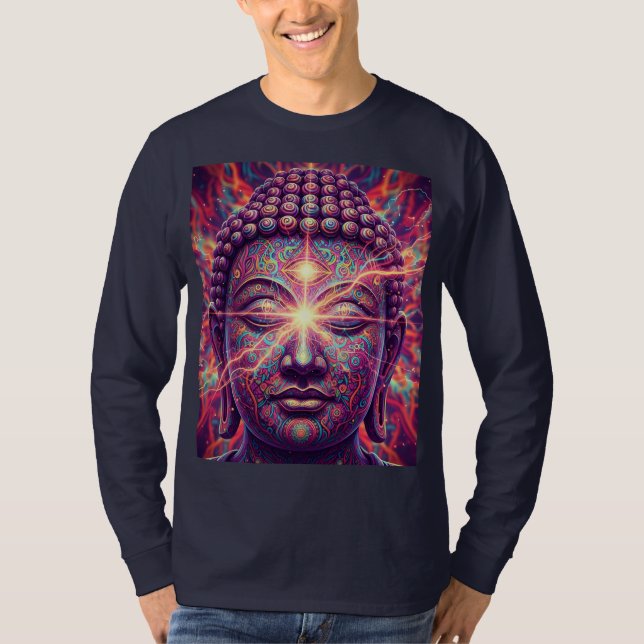 T-shirt Bouddha Chakra Électrique - Illumination Psychedel (Devant)