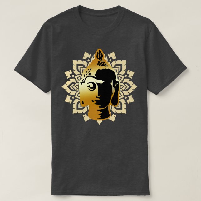 T-shirt Bouddha Chef de la statue Mandala Méditation Zen (Design devant)