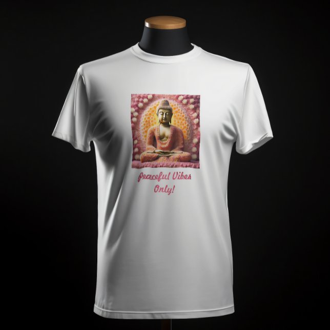 T-shirt Bouddha de fleurs roses méditant (Créateur téléchargé)