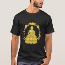 Bouddha doré avec cadre de lotus
