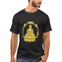 Bouddha doré avec cadre de lotus