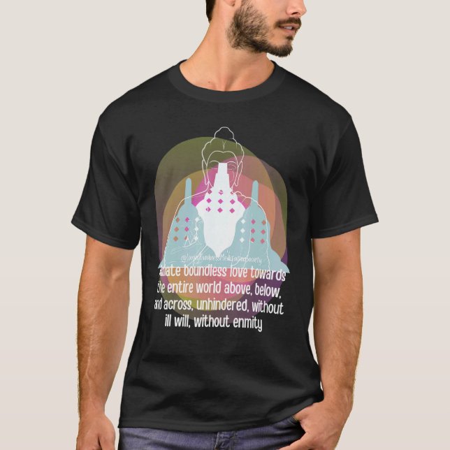T-shirt Bouddha Gautama Mindfulness Paix Amour Kindness M (Devant)