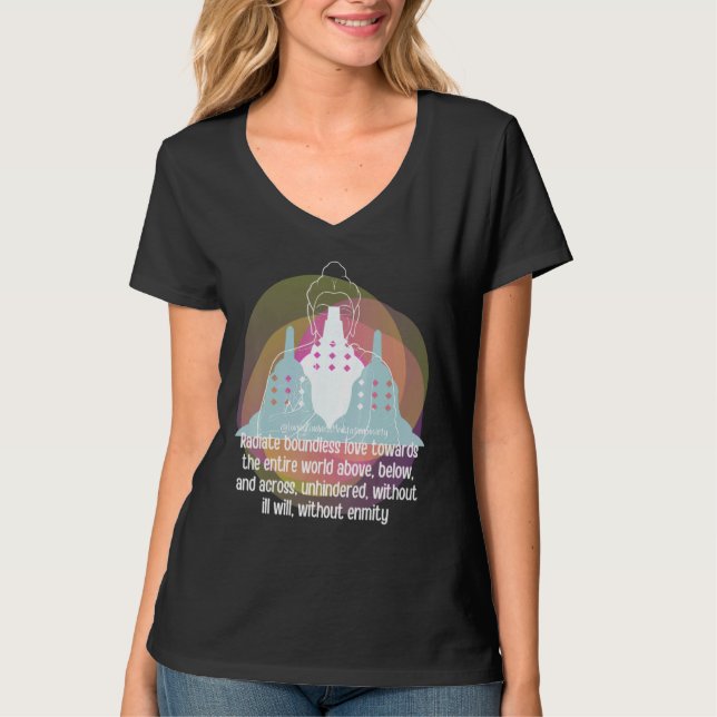 T-shirt Bouddha Gautama Mindfulness Paix Amour Kindness M (Devant)