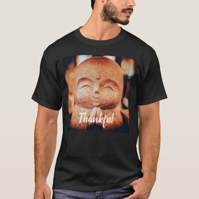 T-shirt Bouddha heureux reconnaissant (Devant)