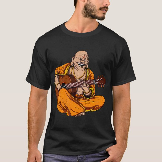T-shirt Bouddha jouant de la guitare (Devant)