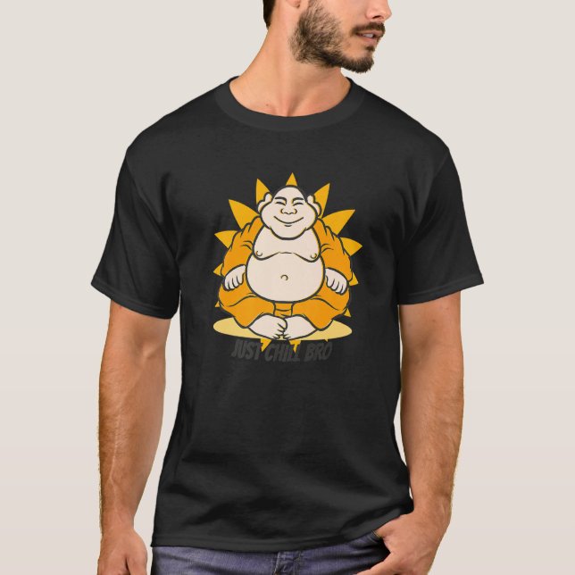 T-shirt Bouddha Monk Namaste Bouddhisme Juste Relax Ou Chi (Devant)