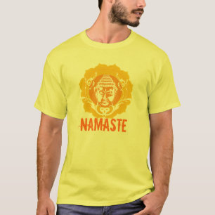 T-shirt Bouddha orange et jaune font face