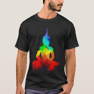 T-shirt Bouddha Rainbow Love Yoga Pose T Namaste