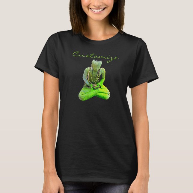 T-shirt Bouddha vert Mossy méditant Thunder_Cove (Devant)
