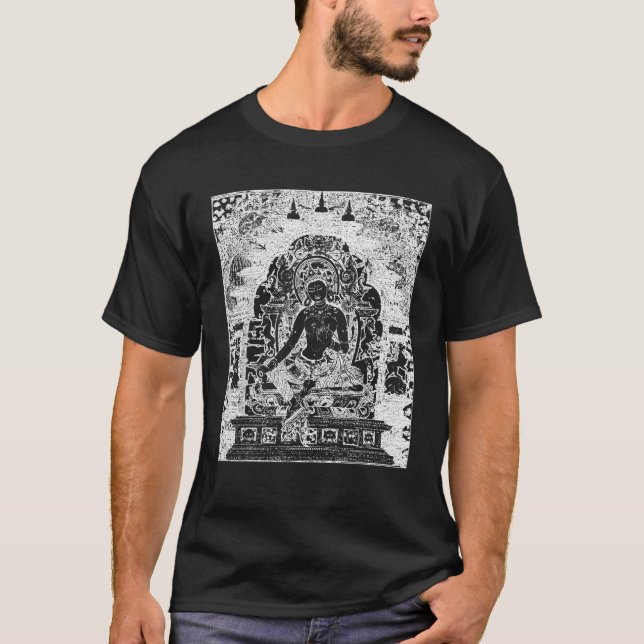 T-shirt Bouddha vert Tara Mantra Bouddha Tibétain Vajrayan (Devant)