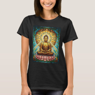 T-shirt Bouddha vitrail Zen Bouddhisme Méditation Spiritue