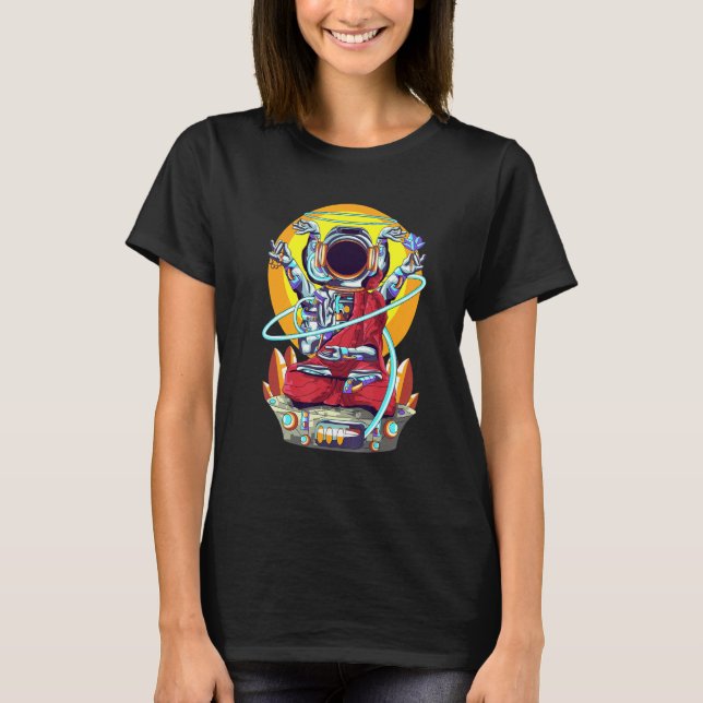 T-shirt Bouddha Yoga Astronaute (Devant)