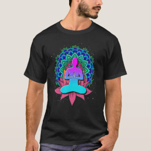 T-shirt Bouddhisme Lotus Fleur coloré Mandala Namaste Yog