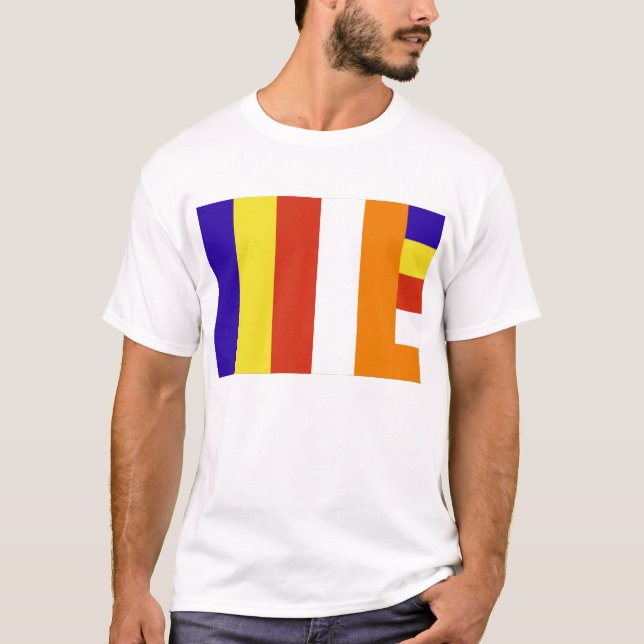 T-shirt bouddhiste de drapeau (Devant)