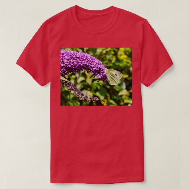 T-shirt Bouddleia en pleine floraison avec verdure veine b (Design devant)