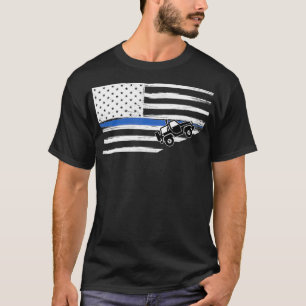 T-shirt Boue Bogging Mudding Mince Ligne Bleue Police