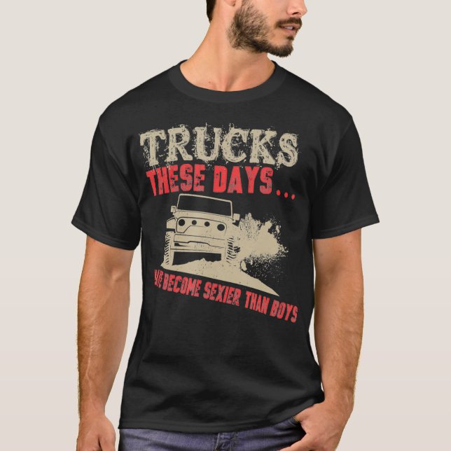 T-shirt Boue Bogging Mudding Sey Trucks  (Devant)