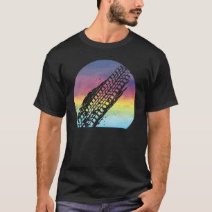 T-shirt Boue Coucher Rétro Coucher De Soleil Mignonne Pneu