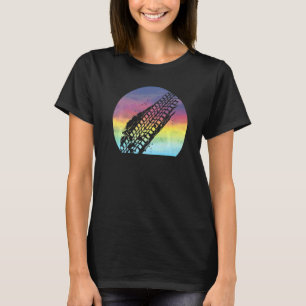 T-shirt Boue Coucher Rétro Coucher De Soleil Mignonne Pneu