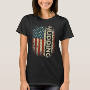 T-shirt Boue Off Road USA Drapeau Distressed Muet Run & 4 