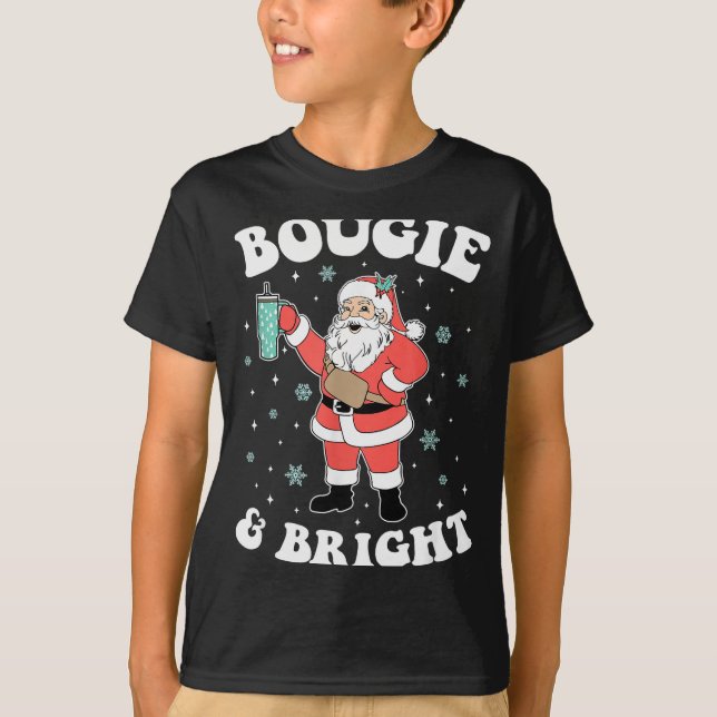 T-shirt Bougie &amp; Bright Funny Christmas Santa Claus  (Devant)