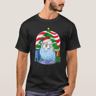 T-shirt Bougie Blue Parakeet Père Noël Décor d'arbre de No