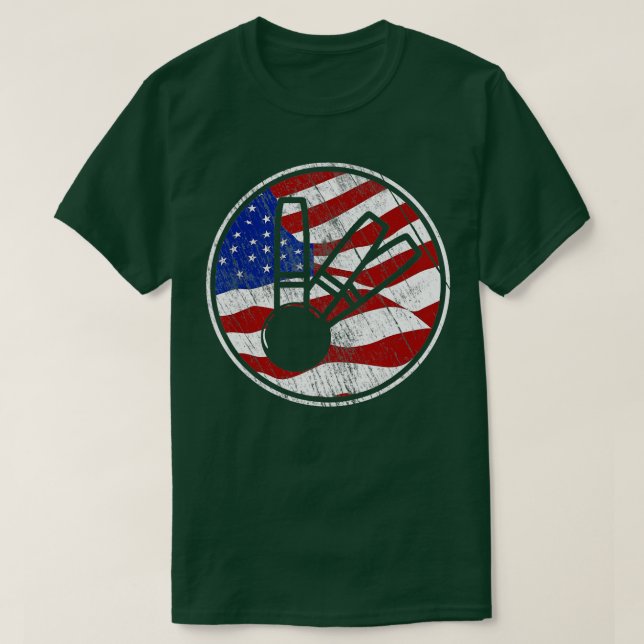 T-shirt Bougie Bowling American FlagVintage Candlepin B (Design devant)
