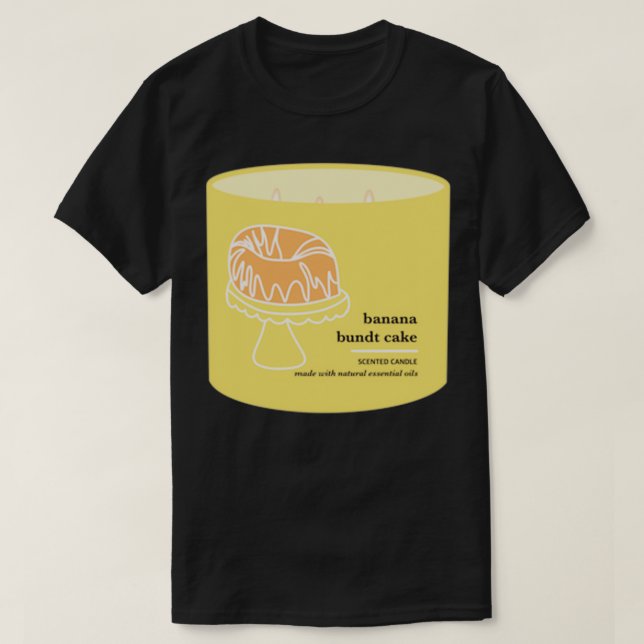 T-shirt Bougie de gâteau à la paille de banane (Design devant)