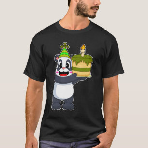 T-shirt Bougie de gâteau d'anniversaire Panda