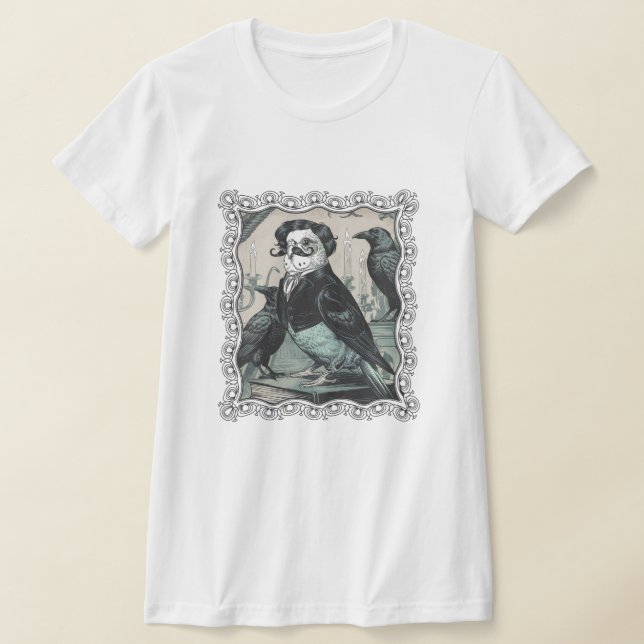 T-shirt Bougie Gothique Edgar Allan Poe Parakeet Inspiré (Poser)