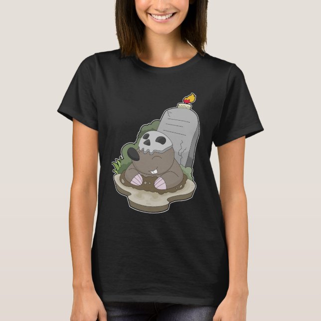 T-shirt Bougie Mole Halloween Tombstone (Devant)