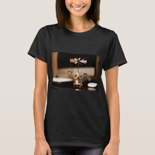 T-shirt Bougie orientée, un support de bougie avec peu