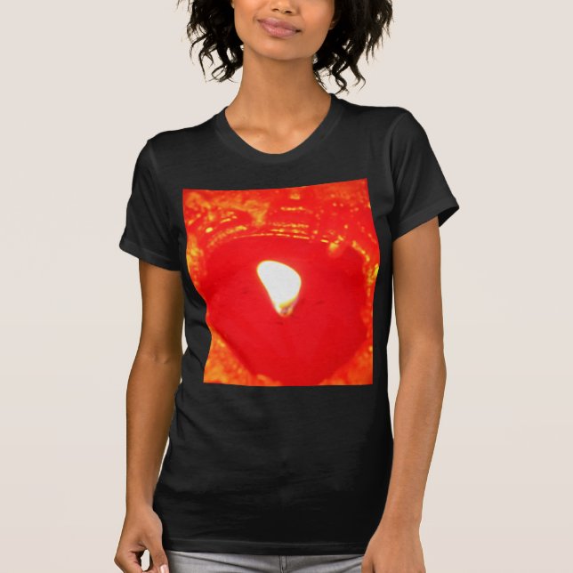 T-shirt Bougie rouge, flamme, Bougie, Amour de Noël (Devant)
