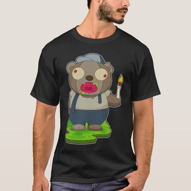 T-shirt Bougie Zombie Halloween (Devant)