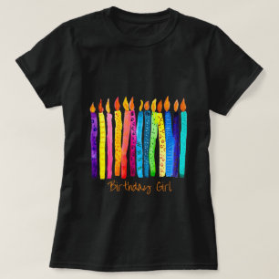 T-shirt Bougies d'anniversaire aquarelle