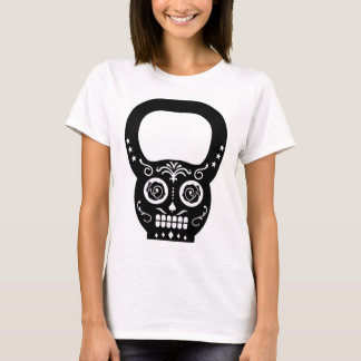 T-shirt Bouilloire noire Bell de crâne de sucre