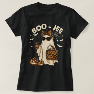 T-shirt Boujee Leopard Ghost Halloween Girl Tee