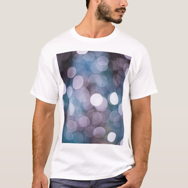 T-shirt Boukeh gris bleu, arrière - plan abstrait. (Devant)