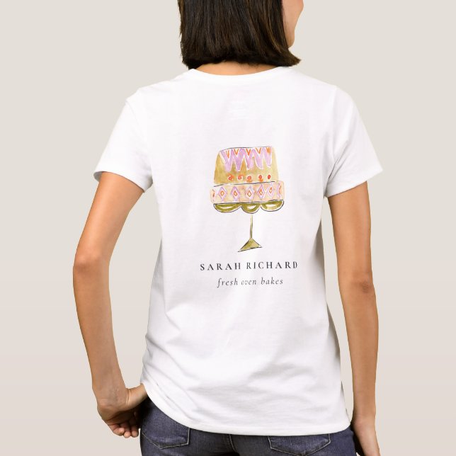 T-shirt Boulangerie de gâteau couleur pastel minimum (Dos)