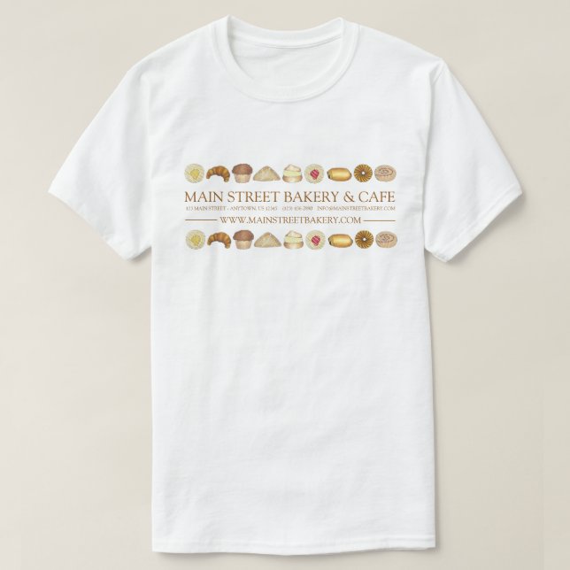 T-shirt Boulangerie Viennoiseries Croissant Donut Muffin P (Design devant)