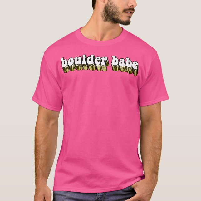 T-shirt Boulder Babe Hippy Baseball Sleeve (Devant)