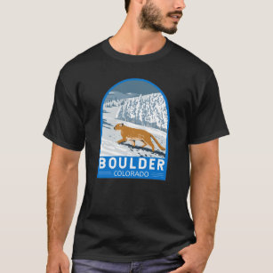T-shirt Boulder Colorado Cougar Retro Travel Art Vintage
