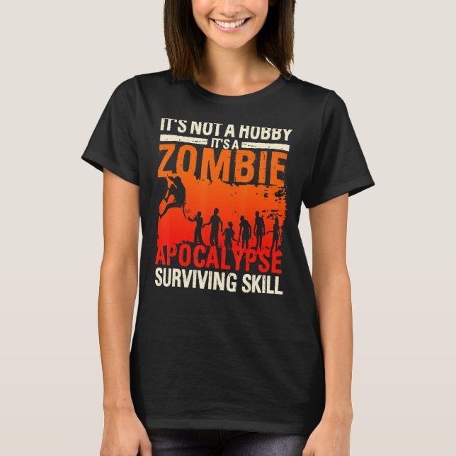 T-shirt Boulderer à escalade Zombie Apocalypse Cli (Devant)