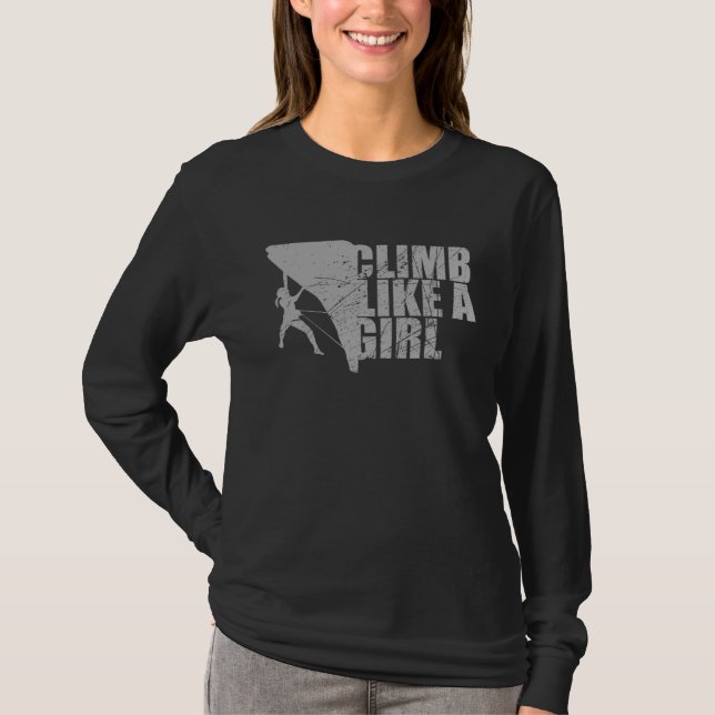 T-shirt Bouldering   Climb Like A Girl (Devant)