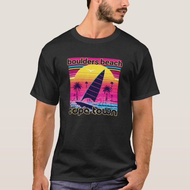 T-shirt Boulders Beach Retro 80s Style Souvenir Beach (Devant)