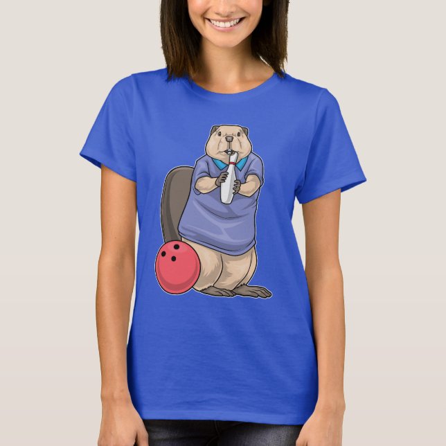 T-shirt Boule Beaver Bowling (Devant)