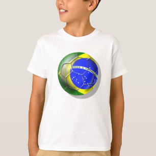 T-shirt Boule brésilienne de drapeau du football de samba