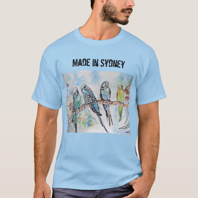 T-shirt Boule Budgie Budgerigar Fabriquée À Sydney T Shirt (Devant)