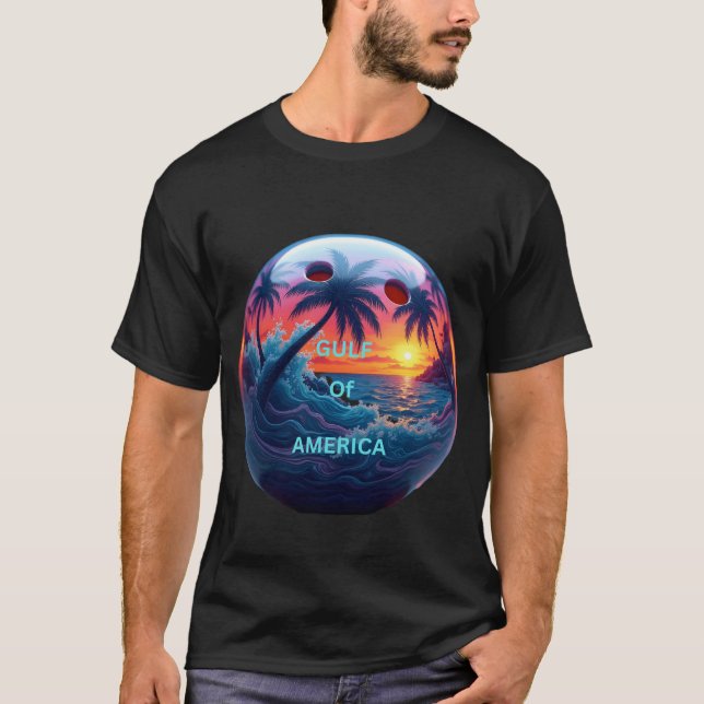 T-shirt Boule de bowling avec le golfe d'Amérique (Devant)